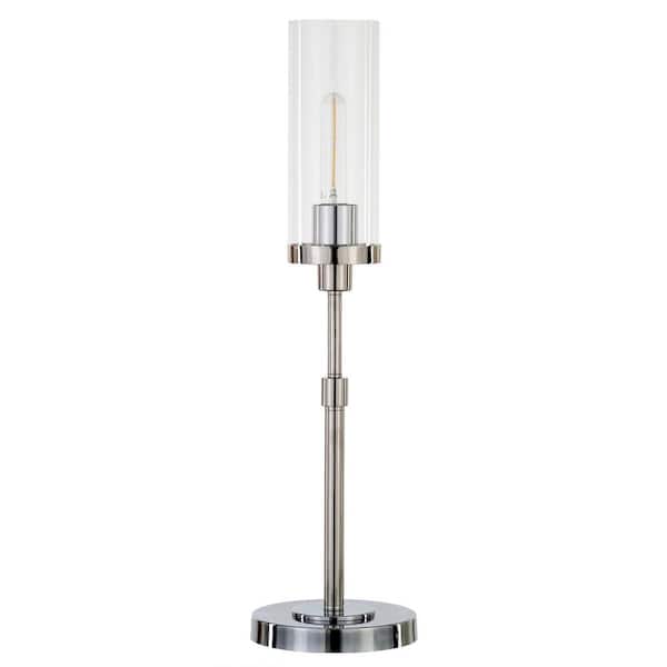Meyer&Cross Frieda 26.68 in. Polished Nickel Table Lamp with Clear Glass Shade