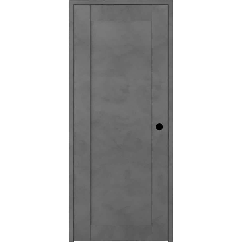 Belldinni Vona 07 30 in. x 80 in. Left-Handed Solid Core Dark Urban Prefinished Textured Wood Single Prehung Interior Door, Dark Gray/Dark Urban -  202701