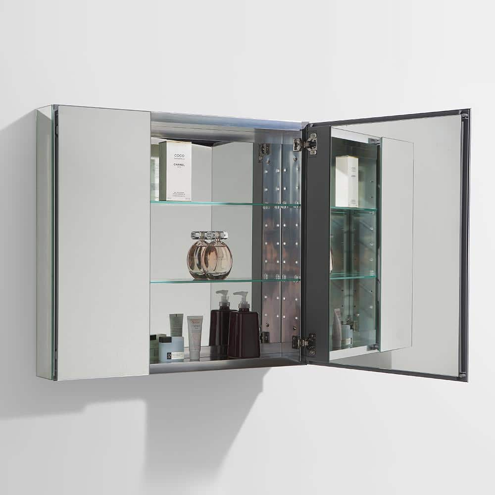 Modern Frameless Rectangular Surface Mount Medicine Cabinet Mirror