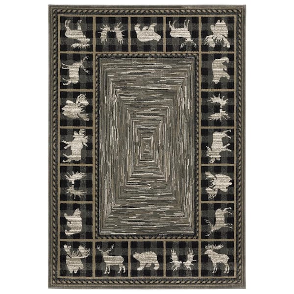 PRIVATE BRAND UNBRANDED Bazaar Timber Ridge Multi 7 ft. 10 in. x 10 ft. Lodge Area Rug