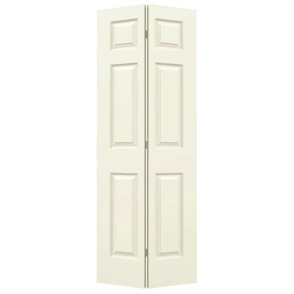 JELD-WEN 24 in. x 80 in. Colonist Vanilla Painted Smooth Molded Composite Closet Bi-fold Door