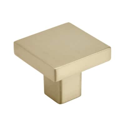 Monument 1-3/16 in. (30mm) Modern Golden Champagne Square Cabinet Knob