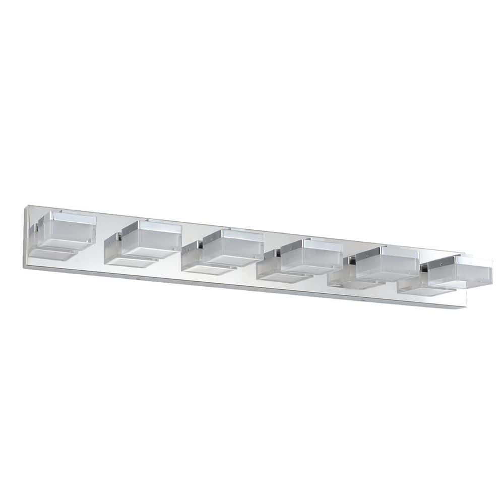 38.2 in. 6-Light Modern Chrome LED Vanity Light Bar with Acrylic Shades price history on PriceWatchPro