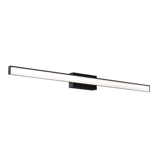Tonya 36 in. 1-Light Black White Acrylic Shade LED Vanity Light