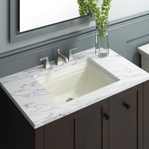 Memoirs 8 in. Widespread 2-Handle Low-Arc Water-Saving Bathroom Faucet in Brushed Nickel with Deco Lever Handles