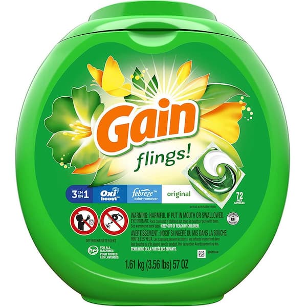 Gain Original Flings Laundry Detergent Pods (72/Container, 4-Container