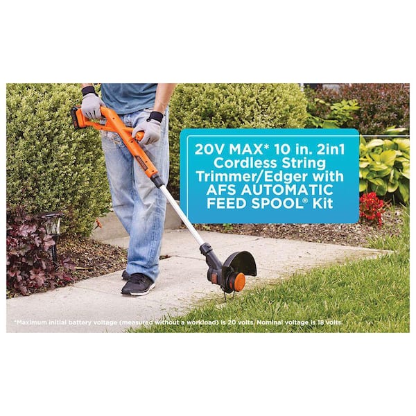 BLACK+DECKER 20V MAX Cordless Battery Powered 2-In-1 String