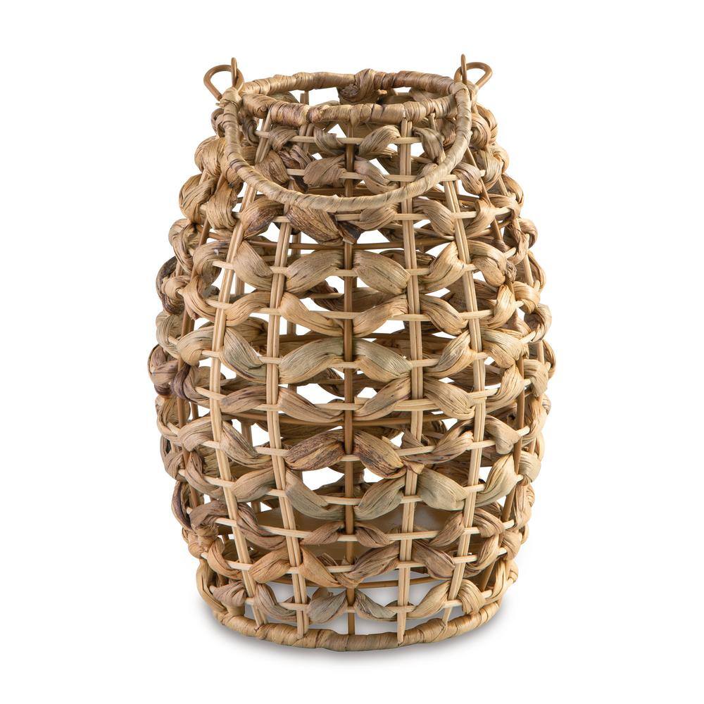 Etta Light Brown Woven Rattan Hanging Lantern
