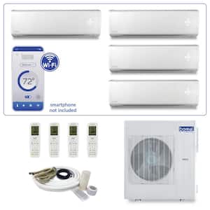 Brisa Quad Zone 39000 BTU 3.5 Ton Smart Home Ductless Mini Split Air Conditioner Heat Pump 25 ft. Install Kit 230V