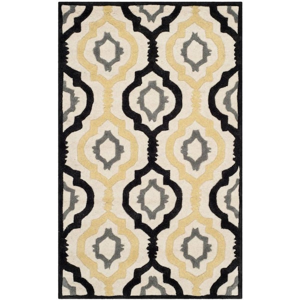 SAFAVIEH Chatham Ivory/Multi 3 ft. x 5 ft. Geometric Area Rug