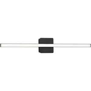 Phase 4 Collection 32 in. Matte Black Large Modern Integrated 3CCT Integrated 1-Light LED Linear Vanity Light