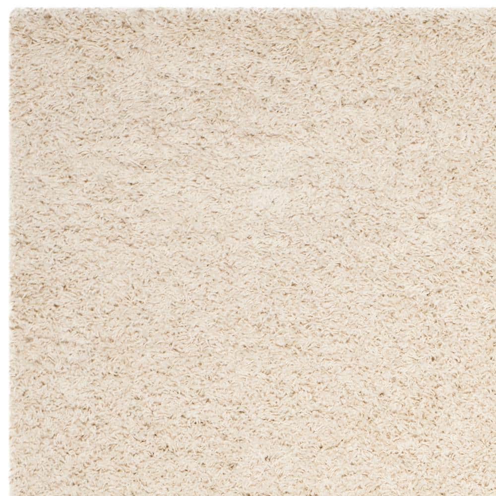 Cozy Laguna Beige 4' x 6' Plush Shag Area Rug