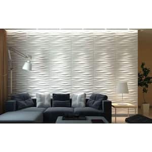 19.7 in. x 19.7 in. Decorative PVC 3D Wall Panels Wavy Wall Design (12-Pack)