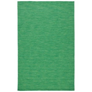 Kilim Green 8 ft. x 10 ft. Solid Color Area Rug