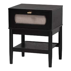 Shirin Black 1-Drawer Nightstand