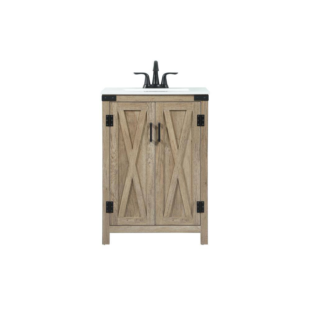 Simply Living 24 in. W x 19 in. D x 34 in. H Bath Vanity in Natural Oak wit