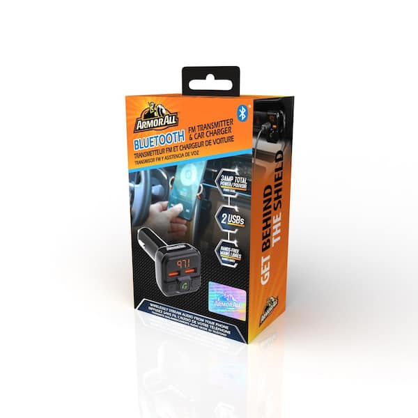 Transmetteur FM Bluetooth, Chargeur Voiture USB / USB-C, Modèle C4 - Noir - Français