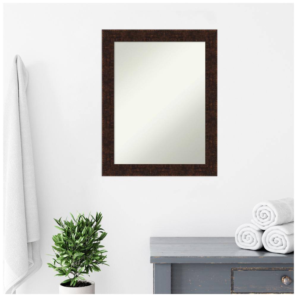 22" x 28" Rectangular Bronze Wood Bathroom Vanity Mirror