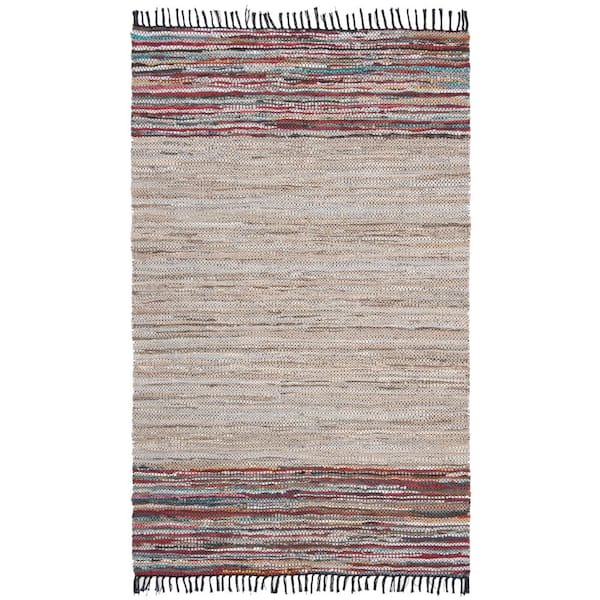 Vintage Leather Beige/Multi 4 ft. x 6 ft. Solid Area Rug