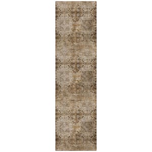 Chantille ACN557 Taupe 2 ft. 3 in. x 7 ft. 6 in. Machine Washable Indoor/Outdoor Geometric Runner Rug
