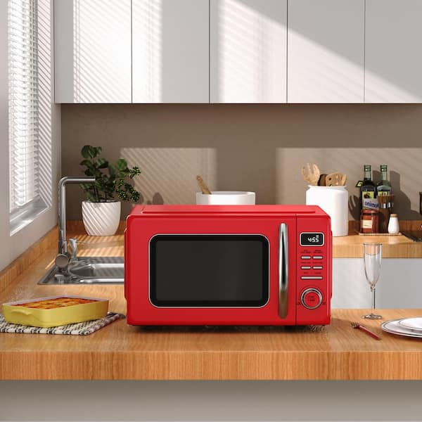 Daewoo Retro Microwave Oven 23 Litre Red 