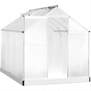 8.3 x 6.3 x 6.8 Aluminum Outdoor Greenhouse, Polycarbonate Walk-in Garden Greenhouse Kit with Adjustable Roof Vent