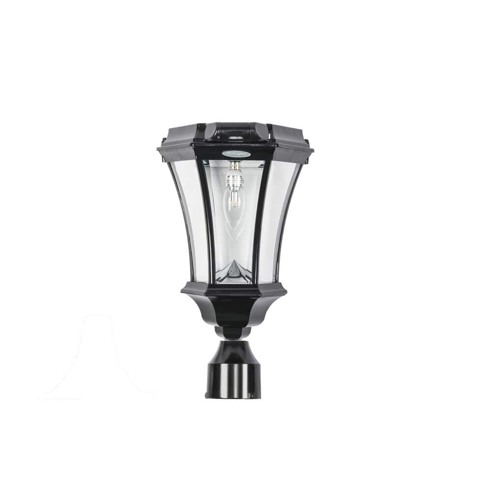 Victorian Black Aluminum Solar LED Lamp Post with Motion Sensor