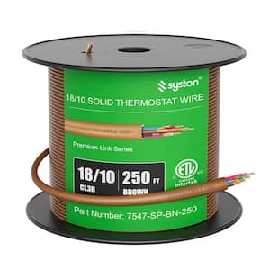 250 ft. 18/10 Brown Solid Bare Copper CMR/CL3R Thermostat Wire