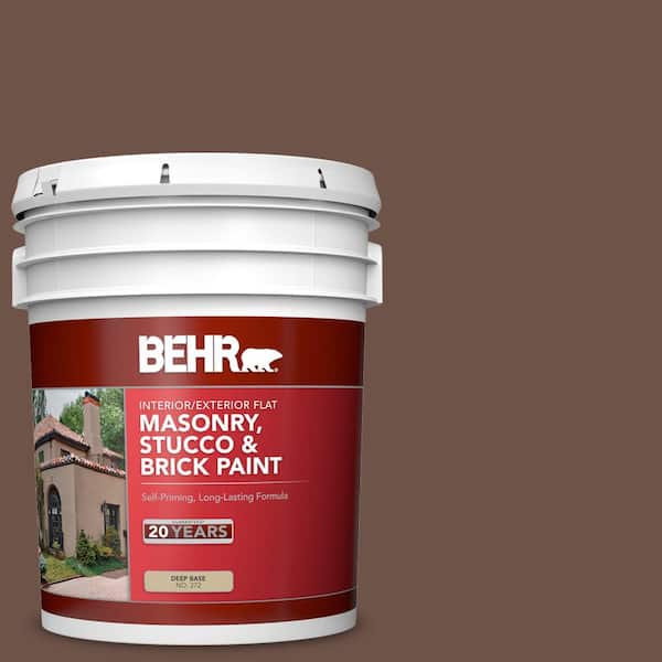 BEHR 5 gal. #N230-7 Rustic Tobacco Flat Interior/Exterior Masonry, Stucco and Brick Paint