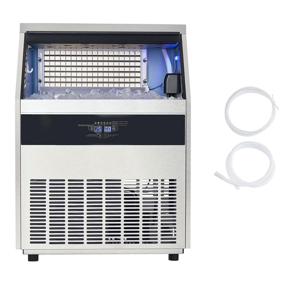 24 in.W Commercial Ice Maker Machine 265 lbs./24 H Freestanding w/ 88 lbs.Storage Capacity 2025 Upgrade Stainless Steel