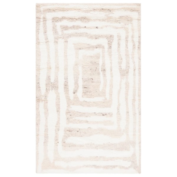 Casablanca 5 ft. x 8 ft. Ivory/Beige Two-Toned Spiral Area Rug