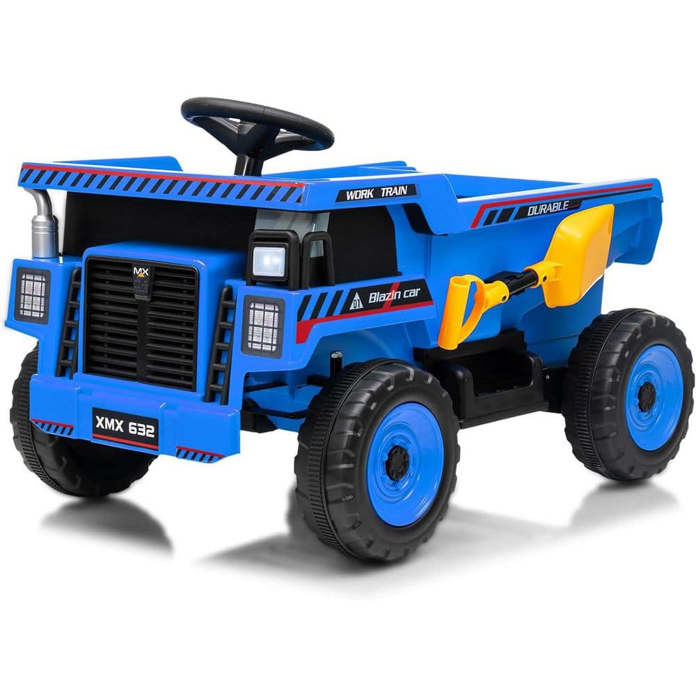 Blue Ride On Dump Truck for Kids with Remote Control, 16.5 in. Spacious Seat,Dump Bed,Shovel,Music,Headlights,Soft Start price history on PriceWatchPro
