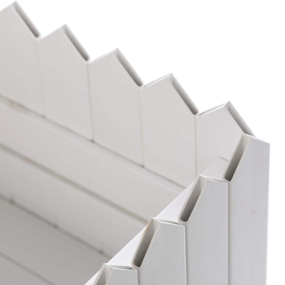 Traditional Square White Vinyl Outdoor Planter Box, 10.5"