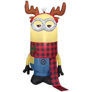 3.5 ft. Tall x 2.4 ft. W Christmas Airblown-Kevin with Antlers Headband and Scarf-SM-Universal