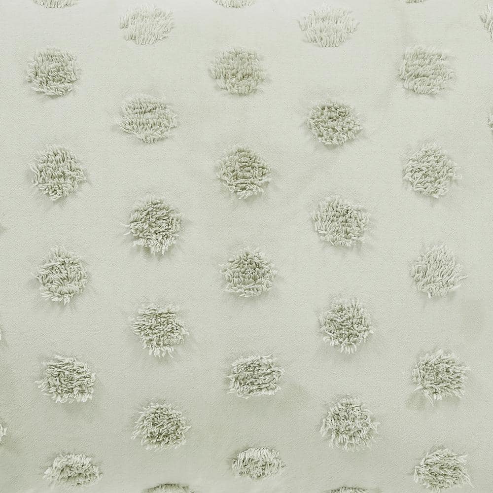 Sage Cotton King Comforter Set with Polka Dot Design