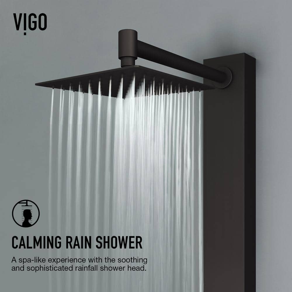 Matte Black 58" Shower Panel with Handheld and Jets