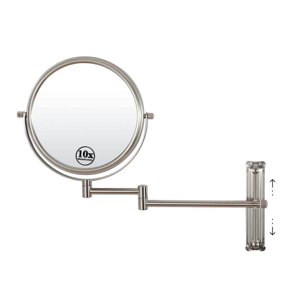 8 in. X 8 in. Small Round Magnifying Wall Mounted Bathroom Makeup Mirror in