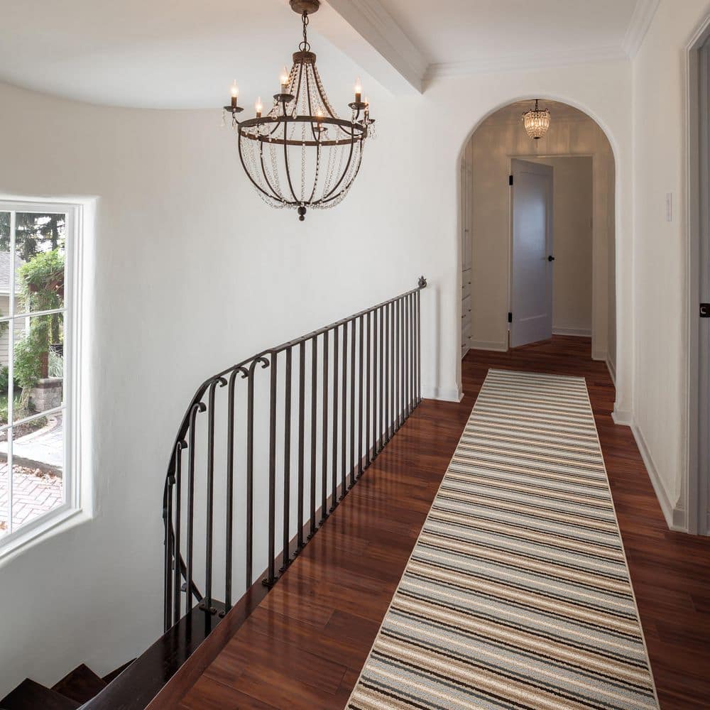 Nantucket Stripe Earth Tone 3' x 12' Tufted Runner Rug