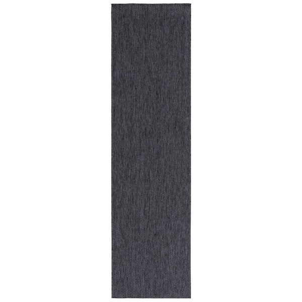 Beach House 2 ft. x 10 ft. Black Textured Runner Rug