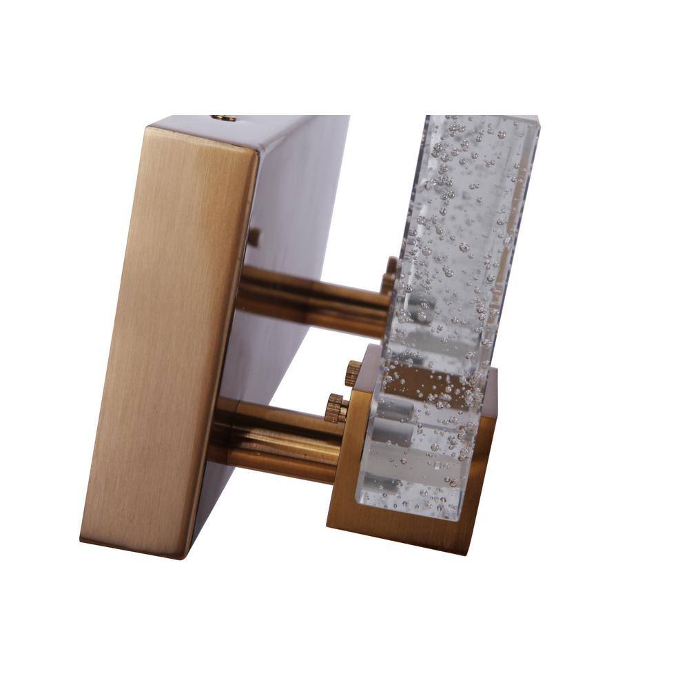 Alamere 13" Satin Brass LED Vanity Light with Clear Glass