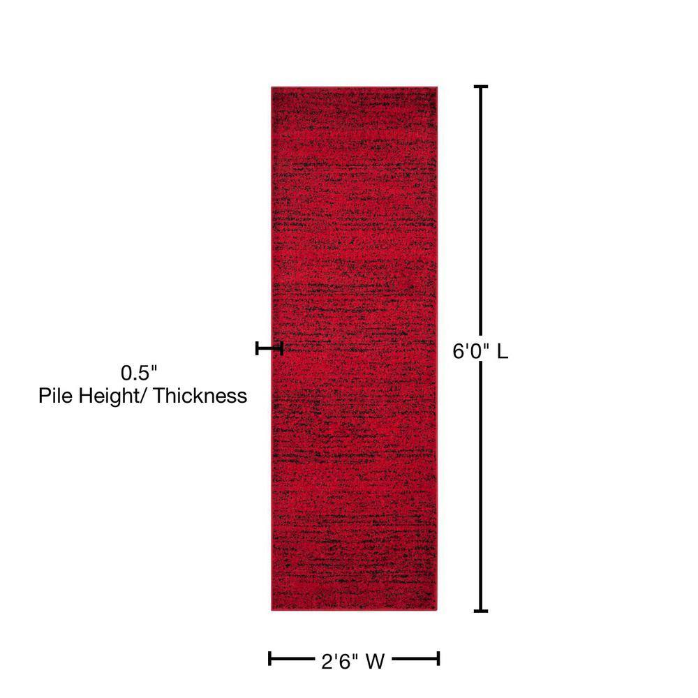 Chic Lodge-Style 30" Square Red & Black Synthetic Rug