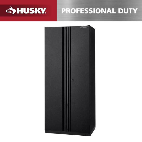 Pro Duty Welded 20-Gauge Steel Freestanding Garage Cabinet in Black LINE-X (36 in. W x 81 in. H x 24 in. D)