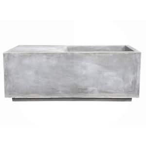 37.4 in. L Natural Lightweight Concrete Modern Square Outdoor Planter