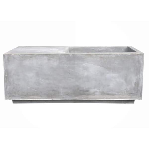 KANTE 37.4 in. L Natural Lightweight Concrete Modern Square Outdoor Planter