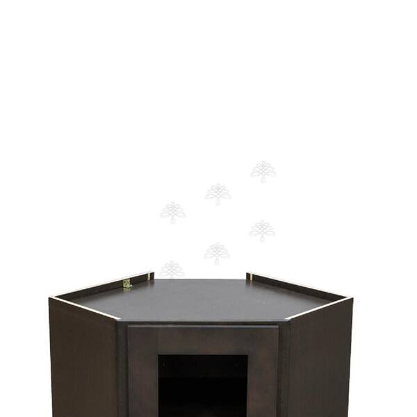 LIFEART CABINETRY Lancaster Shaker Assembled 24 in. x 36 in. x 12 in. Wall Diagonal Corner Cabinet with 1 Door in Vintage Charcoal