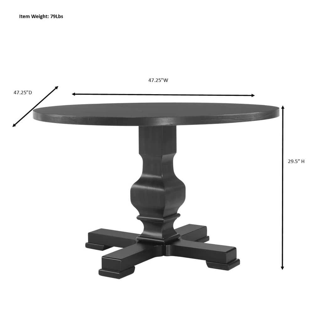 Charleston Espresso Round Wood Pedestal Dining Table