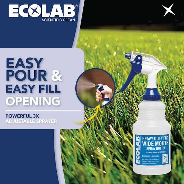 32 oz. Heavy-Duty Pro Wide Mouth Bleach Resistant Spray Bottle (4-Pack)