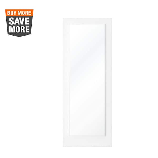 30 in. x 96 in. 1-Lite Solid Core MDF Primed Interior Door Slab