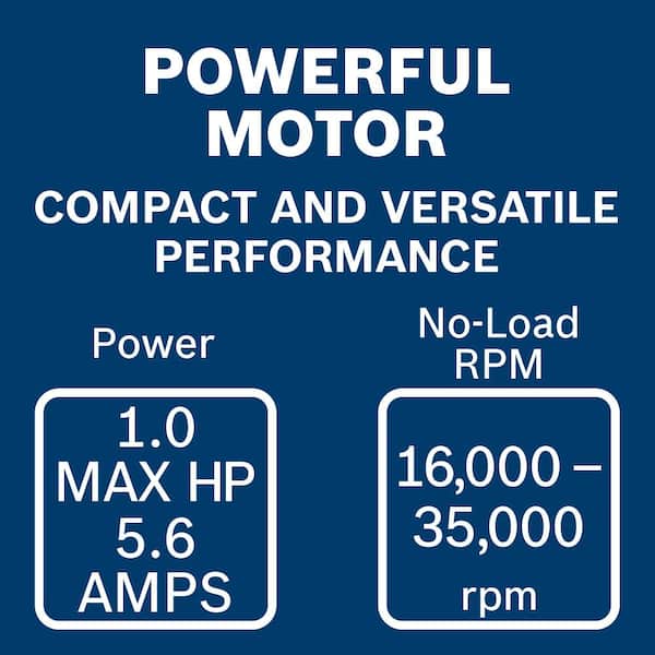 Bosch - 5.6 Amp 1.0 HP 120-Volt Variable-Speed Fixed Base Corded Palm Router