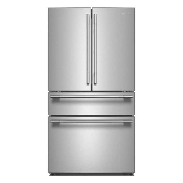 36 in. 30 cu. ft. Freestanding French Door Refrigerator in PrintShield Stainless with FreshChill Full-Width Drawer
